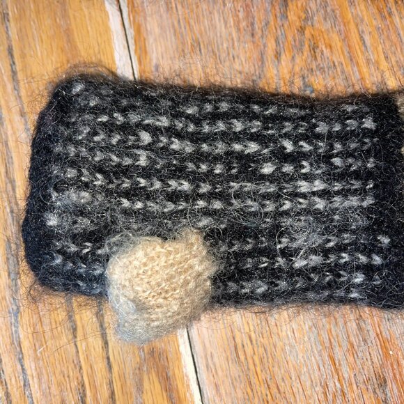 FRENCH KNOT wool 12" hand warmers/fleece lined - Picture 5 of 9